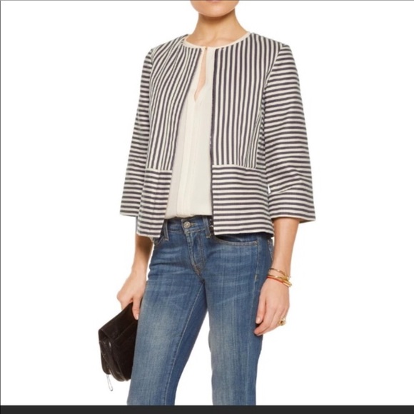 Tory Burch Striped Rene Jacket EUC like New - Picture 2 of 5